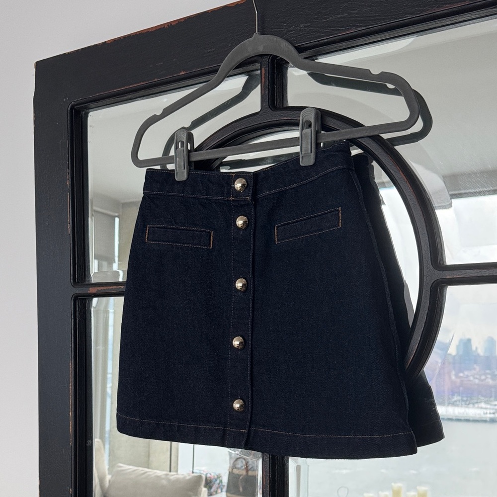 Reformation Denim Button-Up Mini Skirt